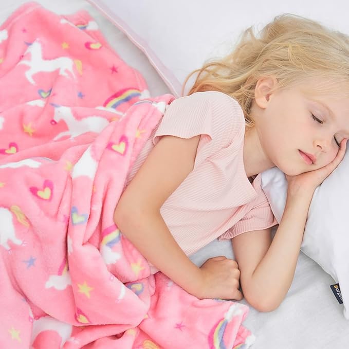 Softan Unicorn Blanket for Babies, Kids Throw Blanket for Boys and Girls Soft Cozy Flannel, Cute Pink Unicorn Blanket for Sofa Couch Bed, Soft Plush Warm Receiving for Newborns, 30x40 Inch