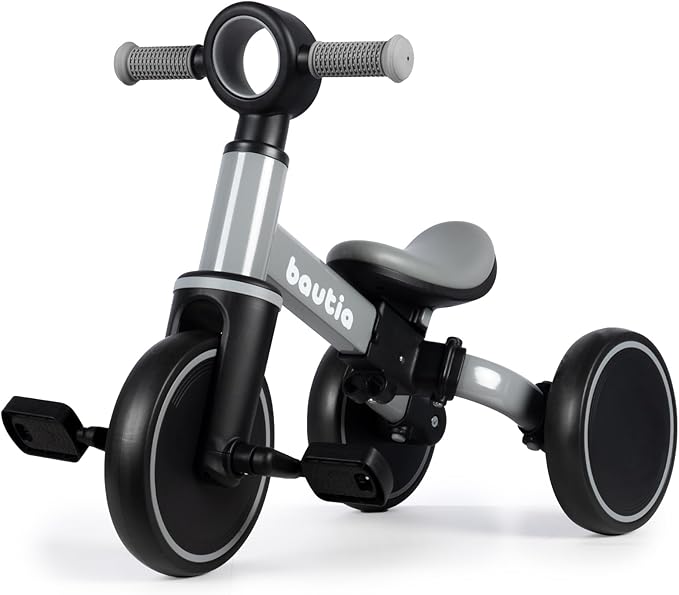 Tricycle for Toddlers 1-3, 4 in 1 Baby Balance Bike 1 2 Year Old Boy Girl Gift, Kids Bicycle Toy with Removable Pedals