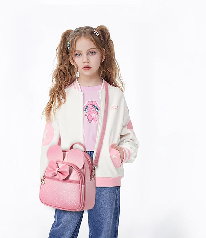 KL928 Girls Mini Backpack Bowknot Polka Dot Cute Small Daypacks Convertible Shoulder Bag Purse for Women