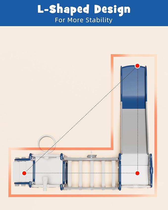 XJD Toddler Slide,11 in 1 Kids Slide for Toddlers 1-3, Toddler Climbing Toys,New Upgrade with Golf Set, Basketball Hoop for Indoor Outdoor Playset (Blue)