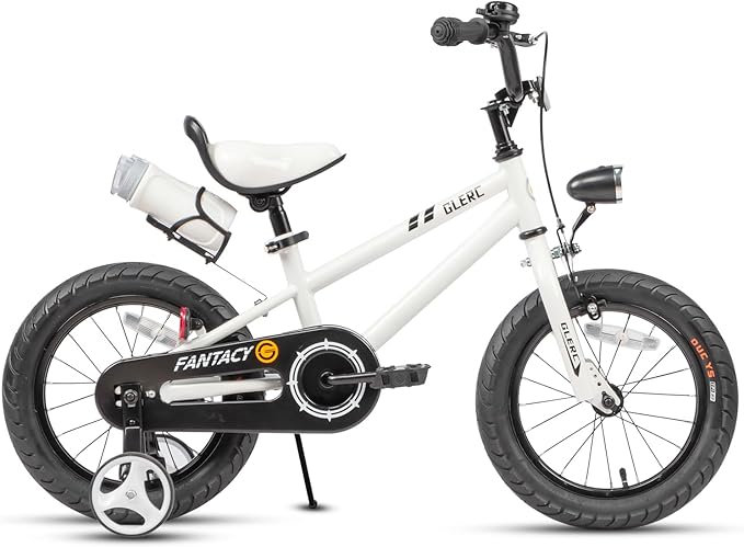 Glerc Fantacy Kids Bike, 12-20 Inch Children Bicycle for 2-13 Years Old Boys Girls, Kids Bicycle with Water Bottle Holder & Headlight & Training Wheels, Multiple Colors