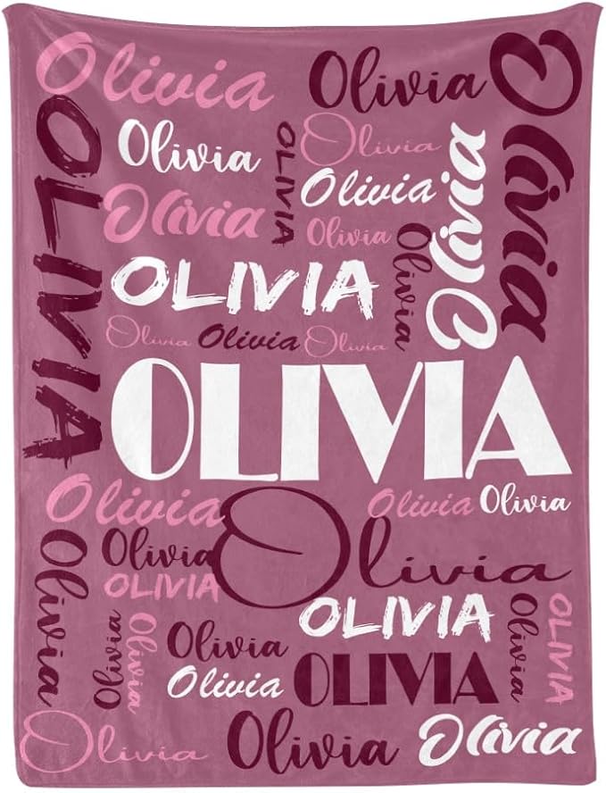 Dr.TOUGH Personalized Name Blanket Personalized Blanket for Adult Kids Flannel Customized Personalized Blankets and Throws