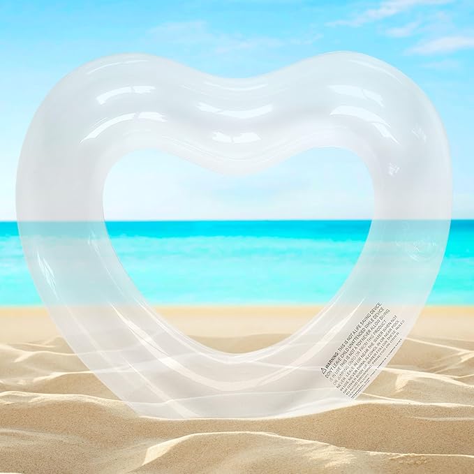 ZHUYNXIR Heart Swimming Pool Float Loungers Tube, Water Fun Beach Party Toys for Kids，Birthday Scene Layout Props.