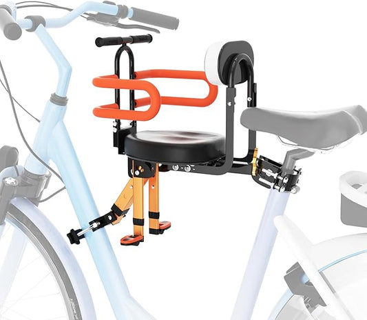 Child Bike Seat - Front Mount, Kids Bike Seat for Adult Bike,Retractable Baby Bike Seat Front Mounted, Toddler Bike Seat for Children 2~6 Years