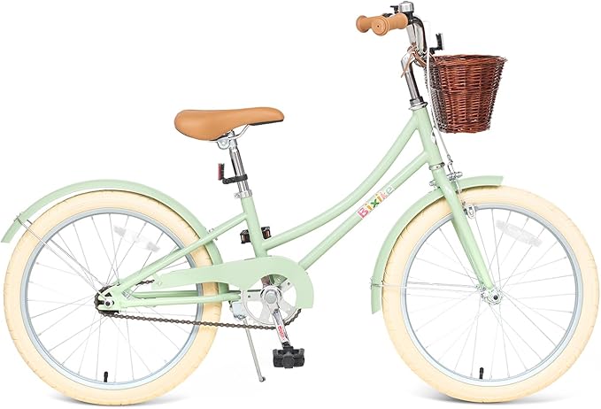 Princess Style Girls Bike with Basket for 2-13 Years Old Kids and Toddlers, 12 14 16 18 Inch Bicycle for Children with Training Wheels and Streamers, 20 Inch with Kickstand, Multiple Colors