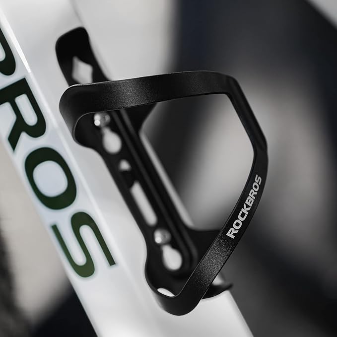ROCKBROS Bike Water Bottle Holder Alloy Aluminum Bicycle Water Bottle Cage Brackets Bike Cup Holder for Road Mountain Bikes Black