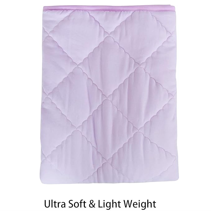 NTBAY Down Alternative Oversized Toddler Comforter, Super Soft and Warm Solid Color Baby Crib Quilted Blanket, 43x60 inches, Light Purple