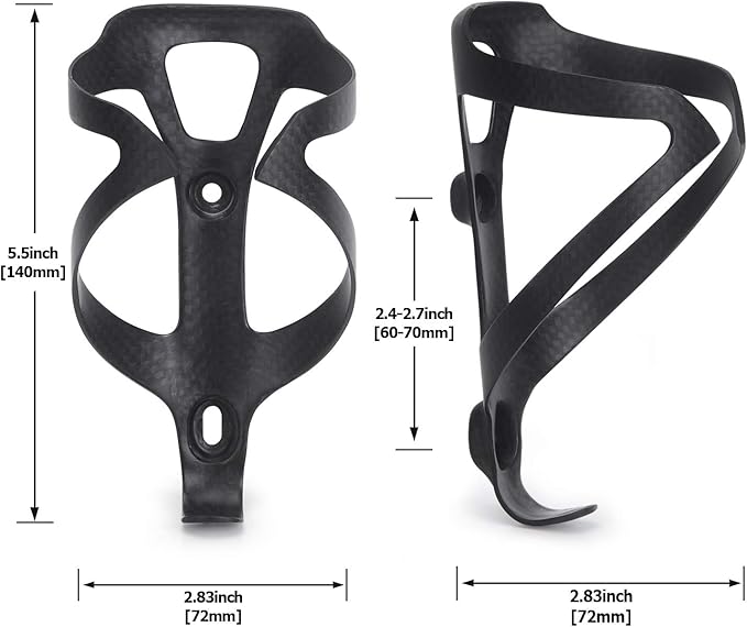 KABON Bike Water Bottle Holder, Lightweight 3K Carbon Fiber Bicycle Drink Water Bottle Cages for Road Mountain Bike Cycling Accessories - Pack of 2
