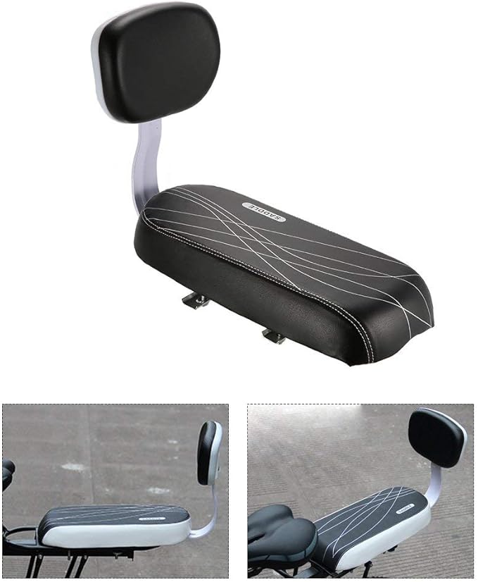 Lixada Bicycle Back Seat Cycling Bike Mountain Bike PU Leather Soft Cushion Rear Rack Seat with Back Rest