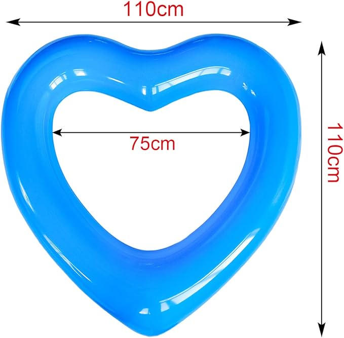 ZHUYNXIR Heart Swimming Pool Float Loungers Tube, Water Fun Beach Party Toys for Kids，Birthday Scene Layout Props.