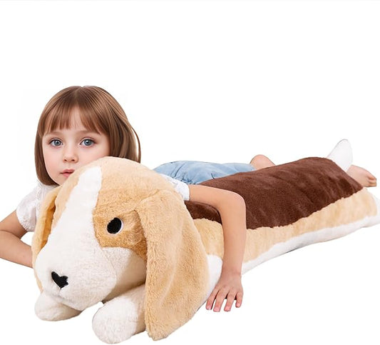 40'' Jumbo Beagle Plush Stuffed Animal, Large Beagle Long Body Pillow Plush Toy, Giant Soft Stuffed Puppy Dog Plushie Gift for Kids Boys Girls, Birthday, Halloween, Christmas
