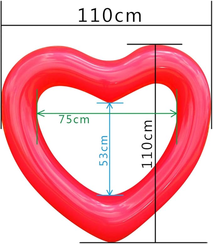 ZHUYNXIR Heart Swimming Pool Float Loungers Tube, Water Fun Beach Party Toys for Kids，Birthday Scene Layout Props.