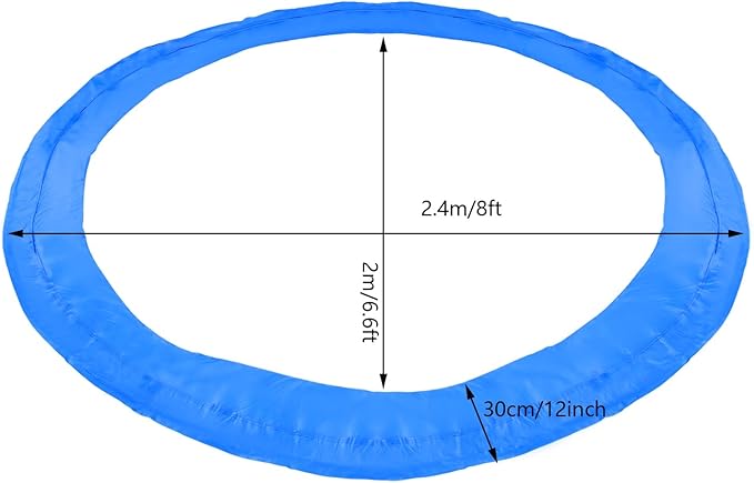 Eapmic Trampoline Pad Replacement, Trampoline Safety Pad, Spring Cover for 8ft 10ft 12ft 14ft 15ft 16ft Round Trampoline with Waterproof Foam Padding, Universal Trampoline Accessories