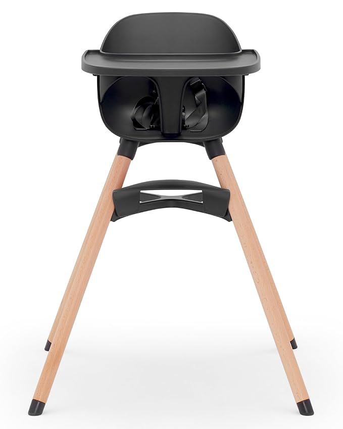 Lalo The Chair Convertible 3-in-1 High Chair for Babies & Toddlers, Dishwasher Safe Tray, Adjustable Footrest, Licorice