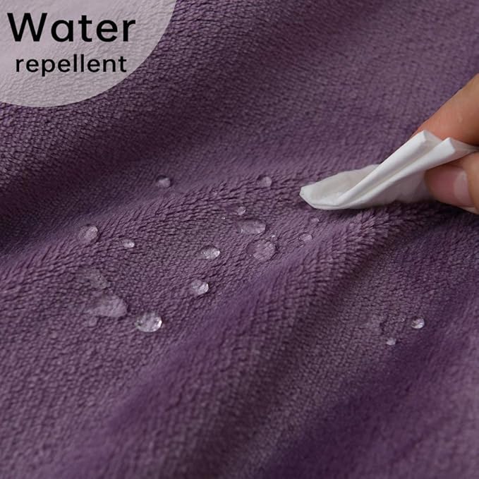 NANPIPER Throw Blanket Reversible Sherpa Flannel Bed Blanket Super Soft Fuzzy Plush Fleece Microfiber (90"x90" Cassis Purple) Queen