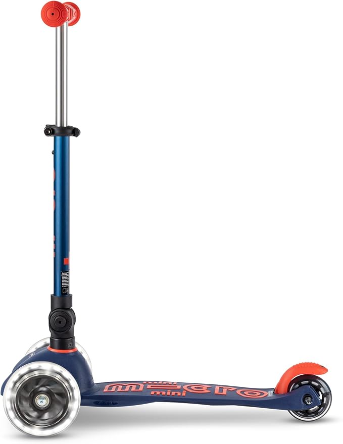 Micro Kickboard - Mini Deluxe Foldable LED Scooter, 3-Wheeled, Lean-to-Steer, Swiss-Designed Micro Scooter with LED Light-Up Wheels, for Kids Ages 2-5