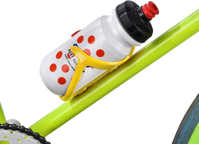 ZONKIE Bicycle Bottle Cages, Plastic Bike Bottle Holder with Cage Mounting Base (Yellow)