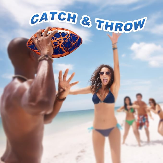 Jasonwell Pool Beach Water Football - 2 Pack Waterproof Football Strong Grip Fun Pool Toys Games for Swimming Pools Beach Lake Park Backyard Outdoor Play for Kids Children Teens Adults Family