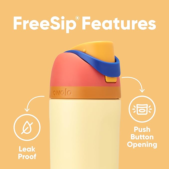 Owala Kids FreeSip Insulated Stainless Steel Water Bottle with Straw for Sports, Travel, and School, BPA-Free Sports Water Bottle, 16 oz, Misty Horizon
