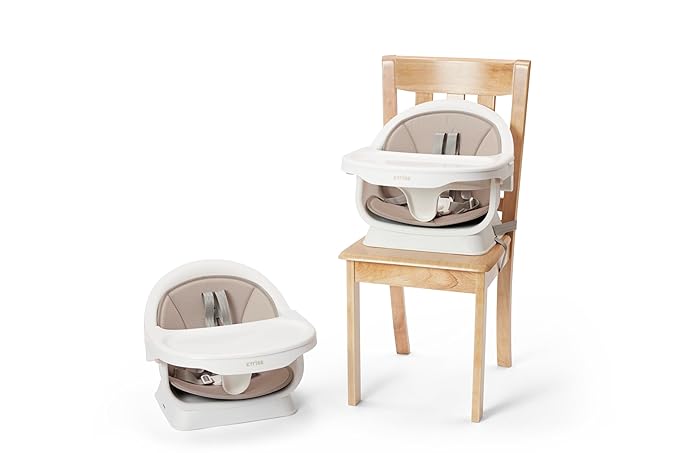 5-in-1 High Chair for Baby & Toddler - Convertible Baby Dining Seat - Portable Floor/Booster Seat - Adjustable Tray w. Cover - 5-Point Harness - Building Block Table & Chair - Stool (White)