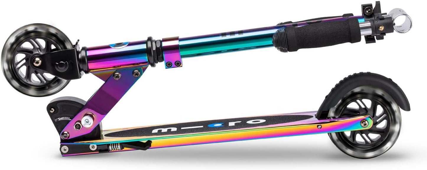 Micro Kickboard | Sprite LED | 2 Wheeled | Fold-to-Carry | Lightweight Swiss-Designed Micro Scooter | Light-Up Wheels| Children and Teens, Ages 6+