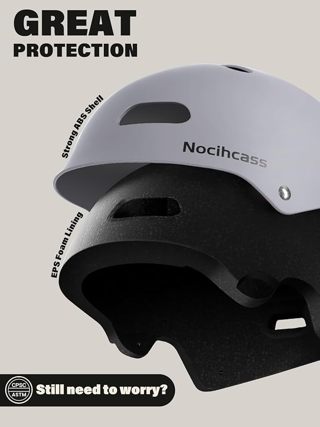 Skateboard Bike Helmet,Multi-Sport with Premium Safety & Ventilation,Shock-Absorbing,Adjustable for Cycling Scooter Commuter Skate Protection for Youth Adult