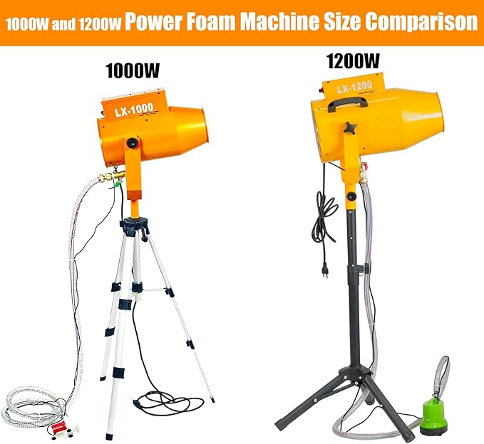 LANGXUN 1000W Summer Foam Party Machine, Kids Water Play Foam Blaster with Super Soaker Nozzles - Outdoor Pool Party Foam Cannon for Backyard, Splash Pad, Summer Camp