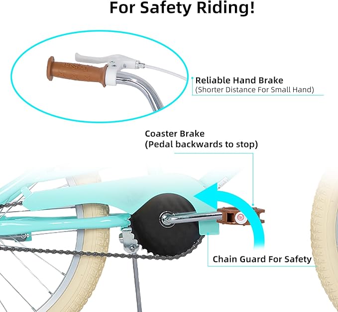 JOYSTAR Girls Bike for 2-12 Years Old Toddlers and Kids, 12" 14" 16" 18“ Retro Style Kids Bike with Training Wheels, 20 Inch Children Bicycle with Kickstand