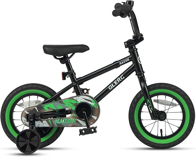Glerc Kids Bike for Ages 1-8 Years Old, 12-16 Inch BMX Style Kids Bicycle with Training Wheels, Boys Bike for Children and Toddler, Multiple Colors