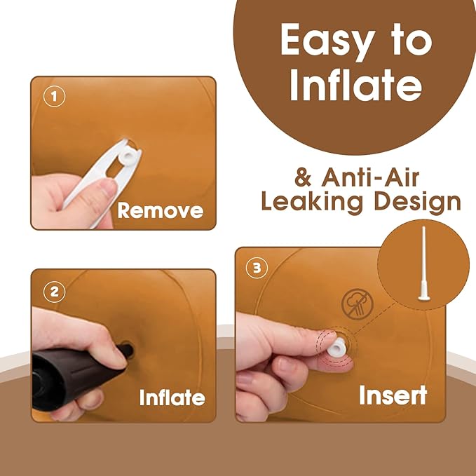 HotMax Dinosaur Bouncy Hopper Toys, Inflatable Ride on Bouncy Animals, Triceratops for Kids, Birthday Gift for 18 Months - 4 Year Old Boy or Girl (Brown)