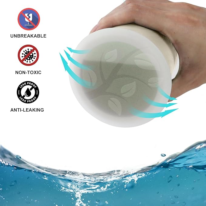 Wheat Straw Cups with Silicone Covers 16oz Set of 6 - Alternative Plastic Cups Microwave & Dishwasher Safe - Plastic Drinking Cups Unbreakable for Kids - Beige