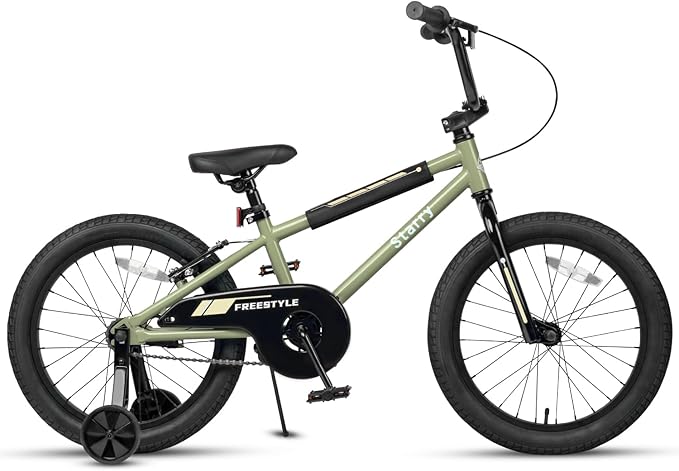 12 14 16 18 Inch Kids Bike BMX Style Bicycle with Training Wheels Coaster Brake for 2-10 Years Old Toddlers Boys Girls Multiple Colors