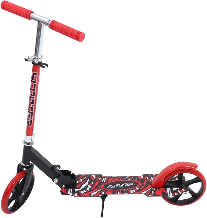 Folding Kick Scooter for Ages Lightweight Collapsible Scooter with Handlebar Height for Boys and Stable Balance Commuter Red