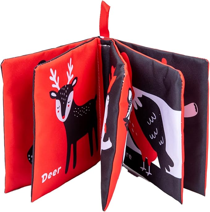 Adena Montessori Play Kit for 3-4 Months Baby,8 in 1 Wooden Learning Educational Toys for Toddler,Include Framed Mirror Book,High-Contrast Cards and More,Christmas Birthday Gift for Boys Girls