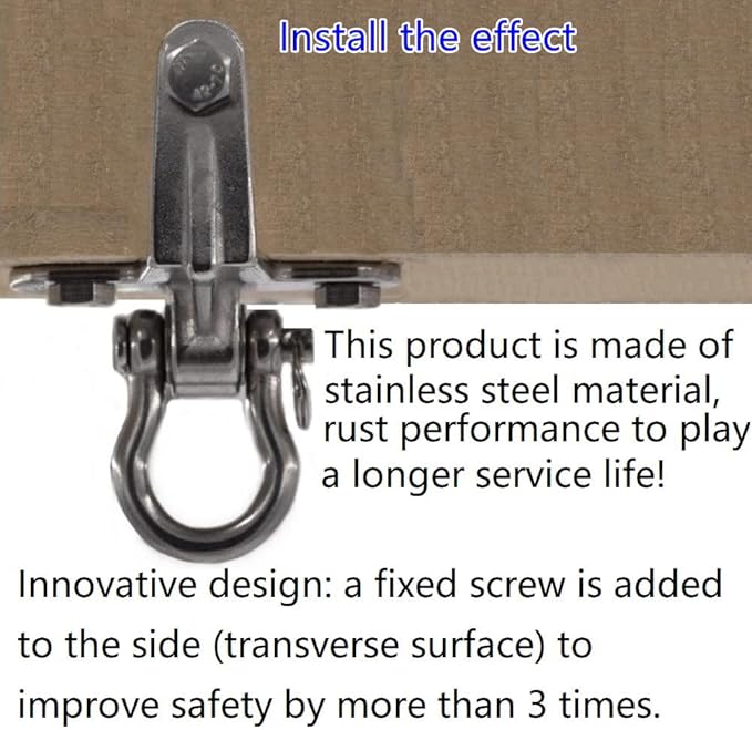 2-Pack Stainless Steel Swing Hangers, Anti-Rust Heavy Duty Hanger, Slient Bearing 180° Rotary Swing, 1500LB Wooden Concrete Playground Yoga Hammock Chair, Sandbag Porch Swing Frame