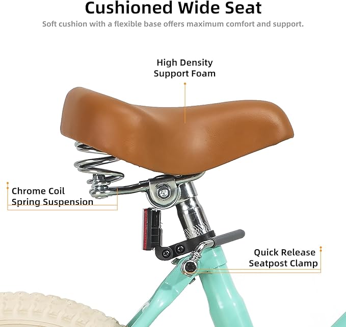 JOYSTAR Vintage Kids Bike with Training Wheels & Basket, 12 14 16 Inch Girls Bike for 2-7 Years Old, Children Bicycles, Multiple Colors