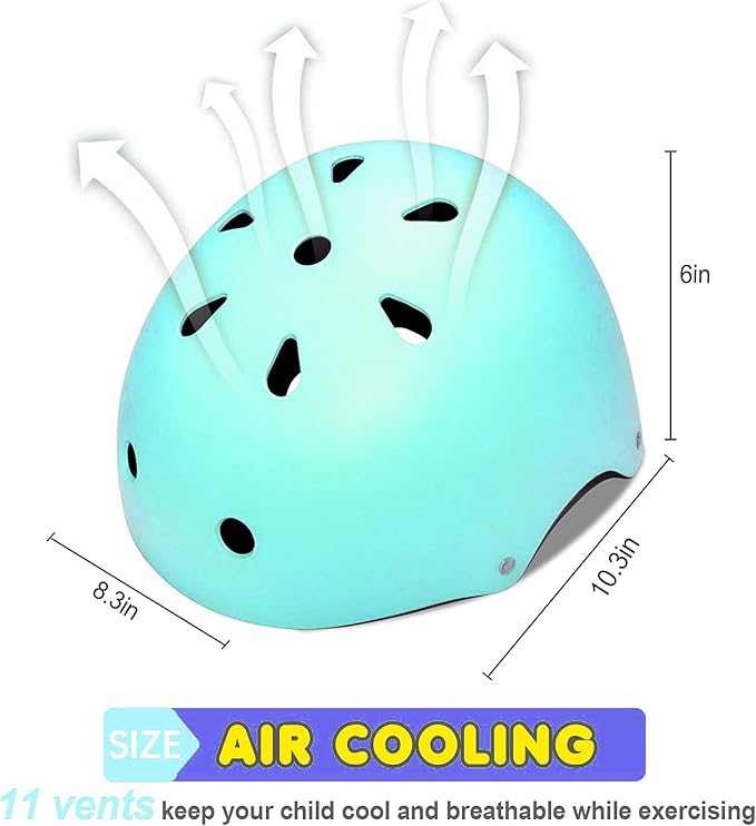 Kids Bike Helmet Set, CPSC Certified with Knee Pads Elbow Pads Wrist Guards,Adjustable Helmet for Ages 3-5-8-15 Toddler Kids&Youth,Bicycle Skateboarding…