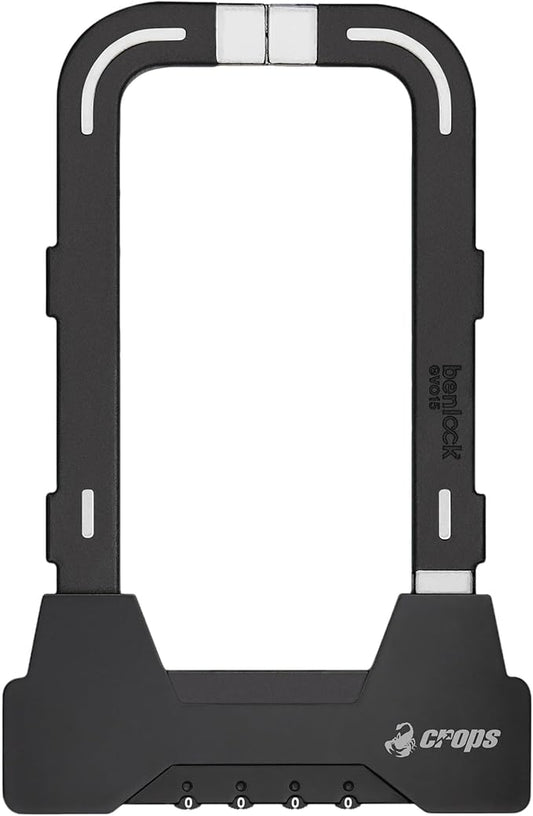 Bike U Lock, BENLOCK Foldable Black, 9mm Thickness, 4-Digit Resettable Combination Bike Locks Heavy Duty Anti Theft