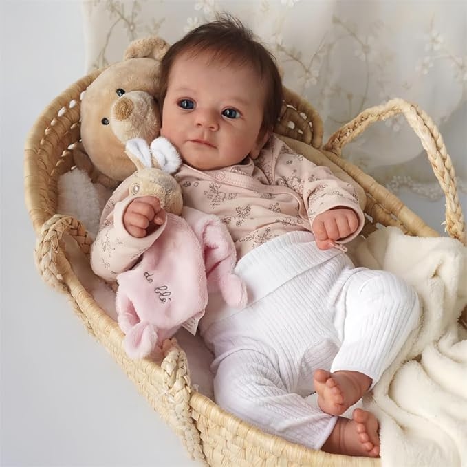 MAIHAO Realistic Reborn Baby Doll - 18 inch Lifelike Newborn Bebe Doll Girl Soft Body Open Eyes Real Life Like Baby Dolls Gifts for Kids Age 3+