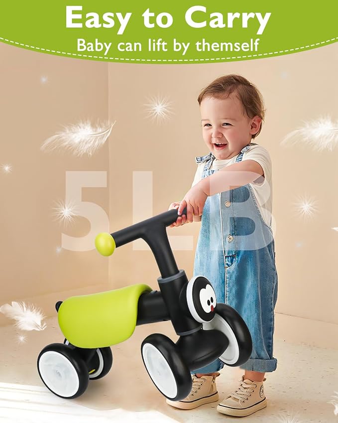 Colorful Glow Wheel Toddler Balance Bike,Baby Toys for 1 Year Old Boy Girls,12-24 Months Baby Balance Bike with Soft Music Cute Animal Sound,1st Birthday Gifts