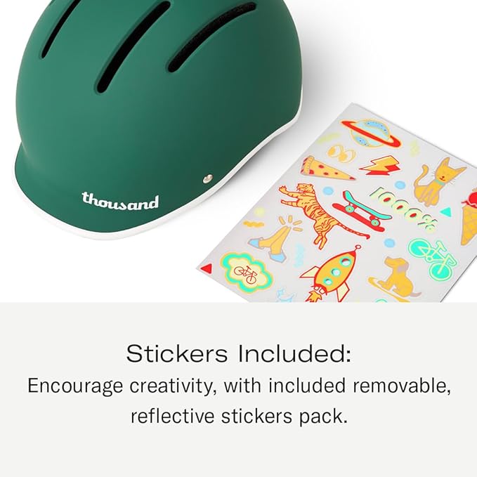Thousand Kids Helmet – Free Reflective Sticker Pack to Customize, No Pinch Magnetic Buckle, Multi Sport Safety CSPC ASTM CE Certified – Jr Collection