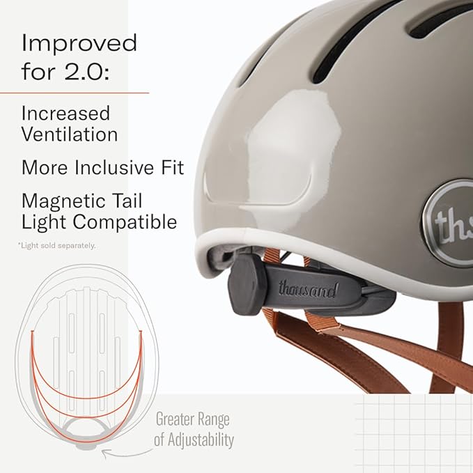 Thousand Heritage 2.0 Adult Bike Helmet; The Original Low Profile Retro Commuter Cycling Helmet Safety Certified for Bicycle Skateboard Skating Roller Skates; for Men & Women