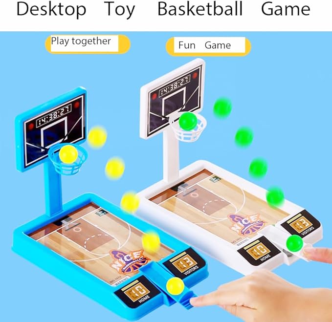 2 Pack Basketball Game Toys, Tabletop Basketball Shooting Game for Kids and Adults, Desk Games for Office for Adult to Reduce Stress, Basketball Party Favors Classroom Prizes for Boys Girls