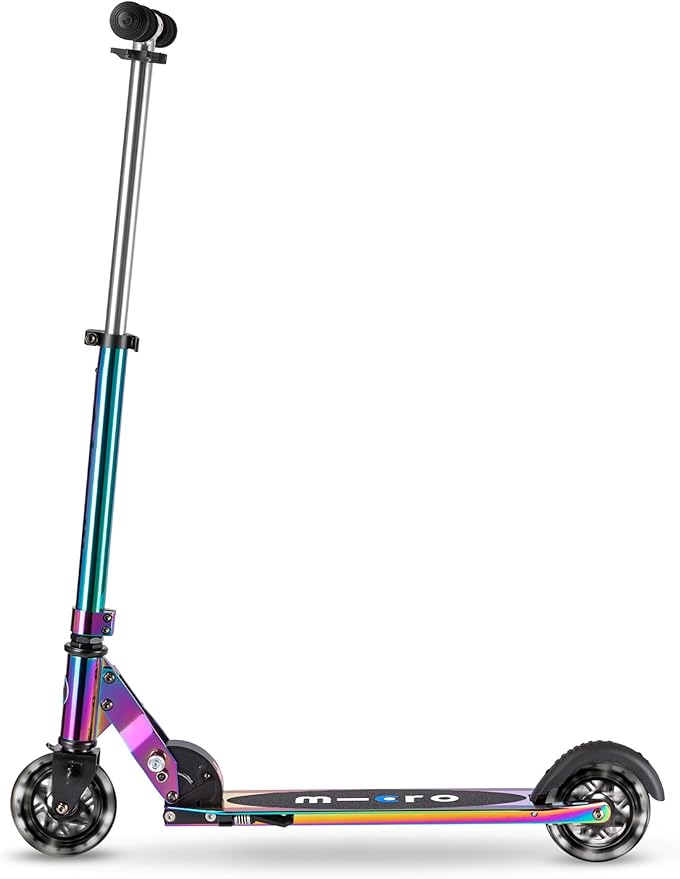 Micro Kickboard | Sprite LED | 2 Wheeled | Fold-to-Carry | Lightweight Swiss-Designed Micro Scooter | Light-Up Wheels| Children and Teens, Ages 6+