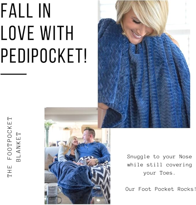 PediPocket Kidz Patented Foot Blanket – Lively Lilac – 40” x 50” with 15” Deep Foot Pocket, Plush Velvety Fleece Blanket for Kids,Everyday Luxurious Comfort, Machine Washable, Gift Idea (non-electric)