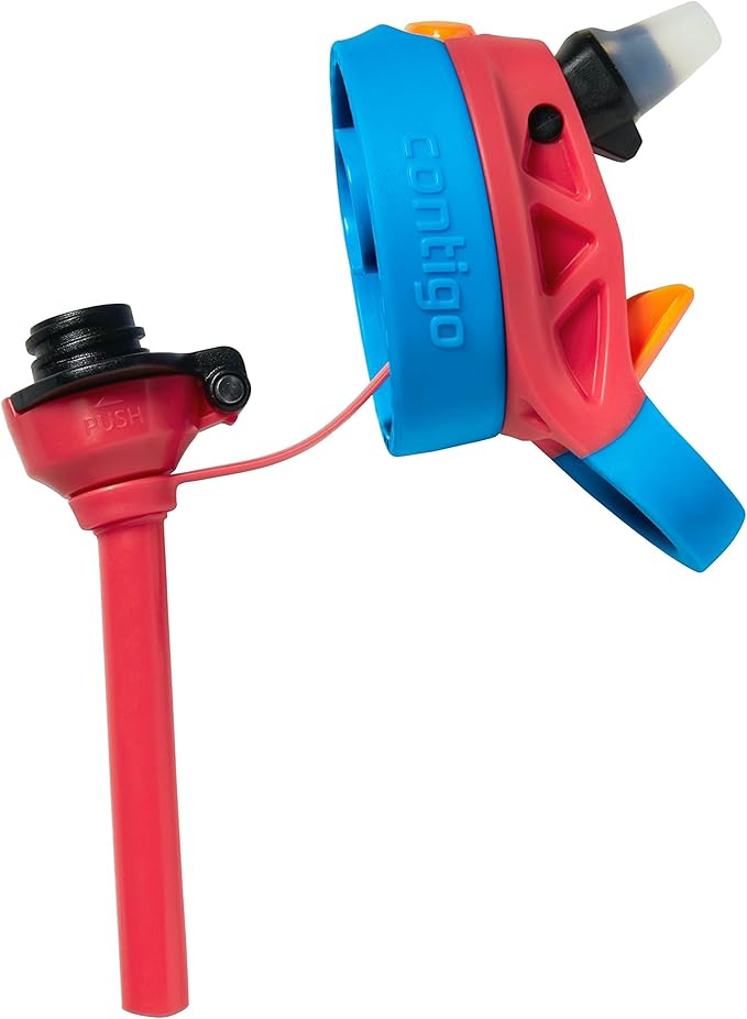 Contigo 14oz Kids Cleanable Water Bottle with Silicone Straw and Spill-Proof Lid, 2-Pack in Watermelon & Dinos, Dishwasher-Safe