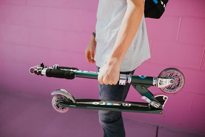 Micro Kickboard | Sprite LED | 2 Wheeled | Fold-to-Carry | Lightweight Swiss-Designed Micro Scooter | Light-Up Wheels| Children and Teens, Ages 6+