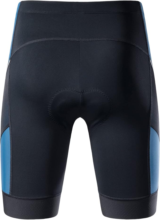 MY KILOMETRE Mens Triathlon Shorts with Adjustable Drawstring Easy Reach Leg Pockets Chamois for Long-Distance Tri Race