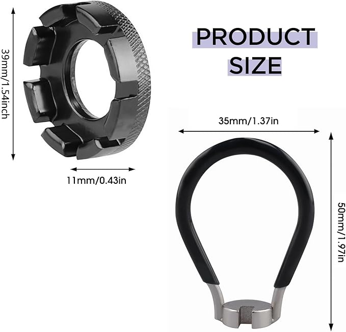 Bike Spoke Adjustment Wrench Bicycle Rim Truing Tool Set,6 Sizes 8 way Wrench Tool,6 in 1 Bike Wheel Spoke Tool for Truing and Repairing Cycling Wheels