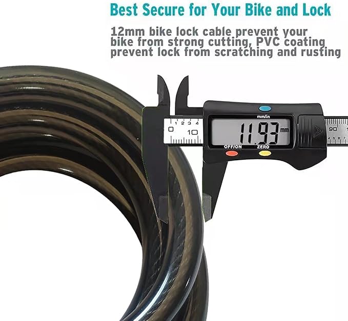 Bike Lock Cable, 4 Feet Resettable Cable Lock, Self Coiling 5 Digit Combination Bike Lock, Pefect for Locking Motocylce E Bike Scooter Skatebord (Black)